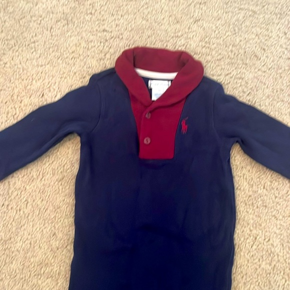 Ralph Lauren Boys French Rib Cotton Shawl Collar Coverall size 9M - Picture 3 of 6